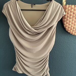 Ruched cowl neck top